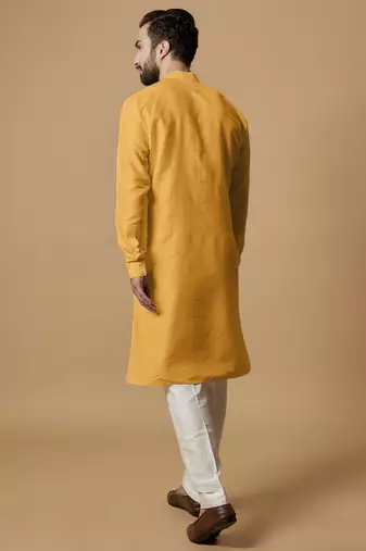 Orange tab detail kurta set