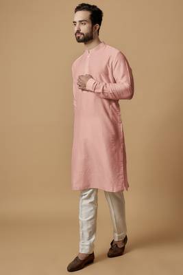 Salmon tab detail kurta set 1