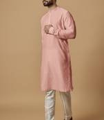 Salmon tab detail kurta set