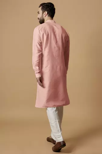 Salmon tab detail kurta set