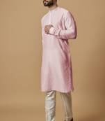 Baby pink tab detail kurta set