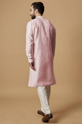 Baby pink tab detail kurta set 3