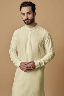 Beige tab detail kurta set 2