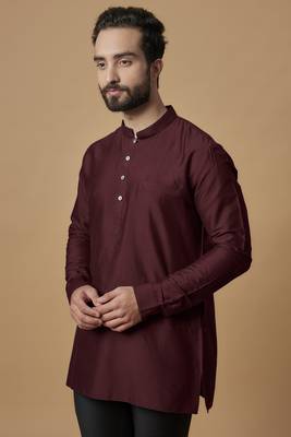 Maroon pintucked shirt kurta 2