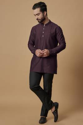 Wine pintucked shirt kurta 1