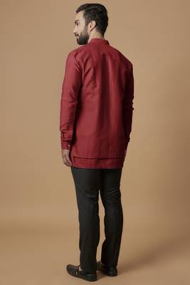 Red ayered shirt kurta 3