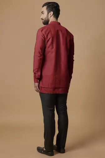 Red ayered shirt kurta