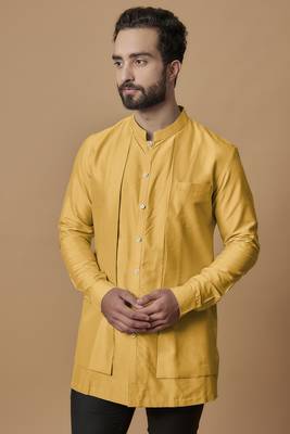 Orange layered shirt kurta 2