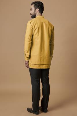 Orange layered shirt kurta 3