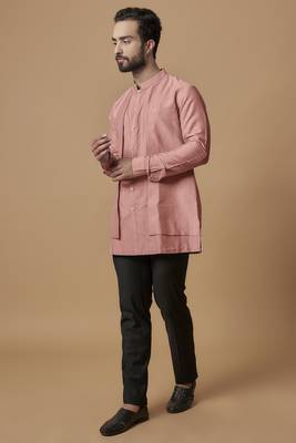 Salmon layered shirt kurta 1