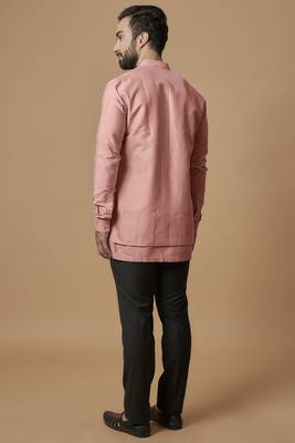Salmon layered shirt kurta 3