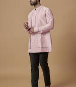 Baby pink layered shirt kurta