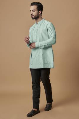 Mint layered shirt kurta 1