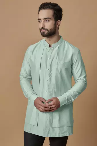 Mint layered shirt kurta