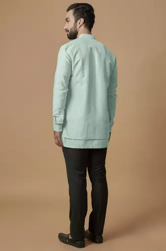 Mint layered shirt kurta