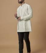 Off-white layered shirt kurta