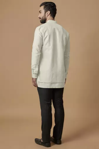Off-white layered shirt kurta