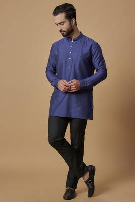 Indigo pintucked shirt kurta 1