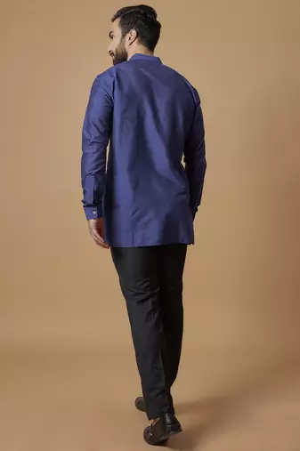 Indigo pintucked shirt kurta