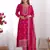Elegant pink Suit set with embroidered dupatta and flowing palazzo