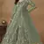 Light green net heavy embroidery semi stitched wedding gowns