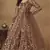 Brown net heavy embroidery semi stitched wedding gowns