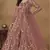 Pink net heavy embroidery semi stitched wedding gowns