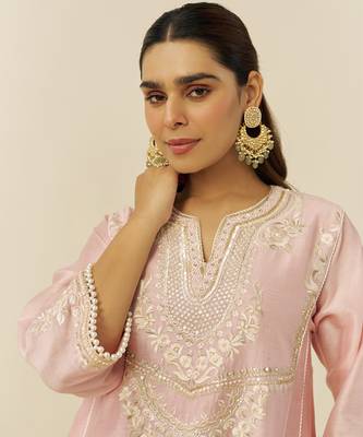 Blush pink aiza - short chauga with salwar 3