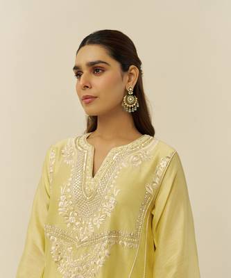 Lemon yellow aiza - short chauga with salwar 4