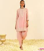 Blush pink zaisha - short kurta with dhoti