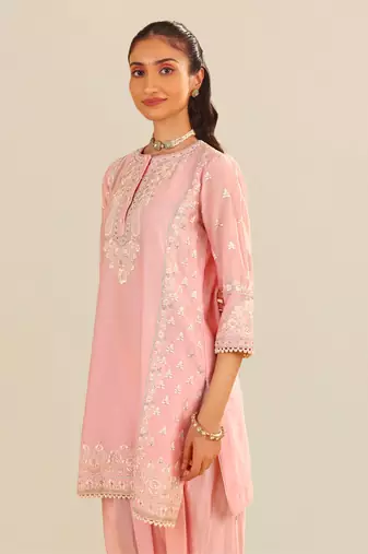 Blush pink zaisha - short kurta with dhoti