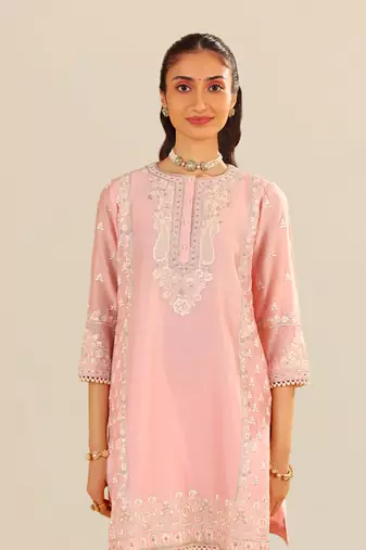 Blush pink zaisha - short kurta with dhoti