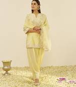 Lemon yellow zaisha - short kurta with dhoti and dupatta