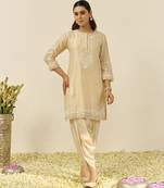 Beige zahra - short kurta with dhoti