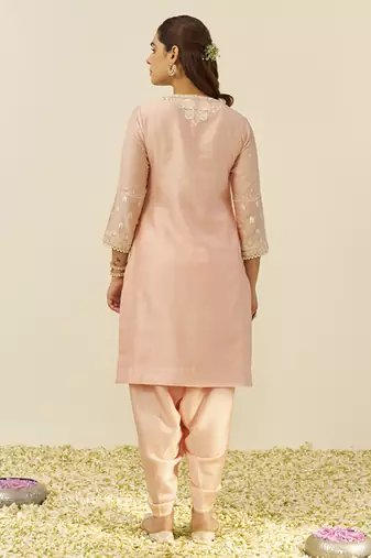 Off rose zahra - short kurta with dhoti
