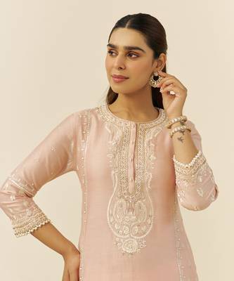 Off rose zahra - short kurta with dhoti 3