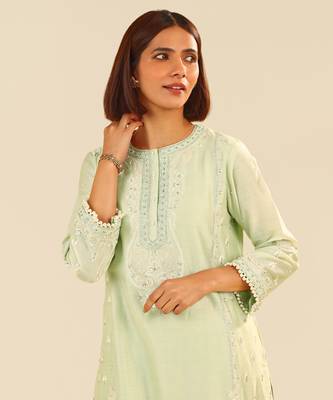 Mint green zahra - short kurta with dhoti 2
