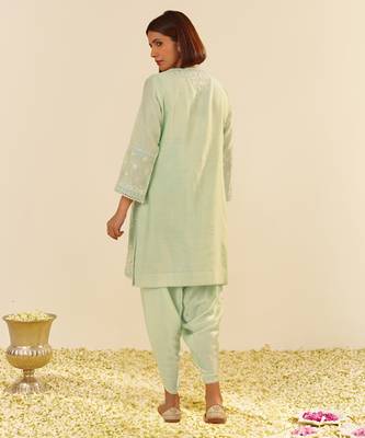 Mint green zahra - short kurta with dhoti 3