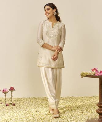 Daisy ivory sara - short kurta with salwar 1