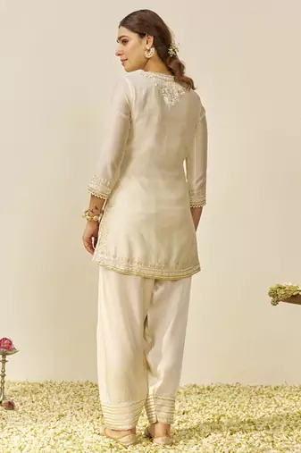 Daisy ivory sara - short kurta with salwar