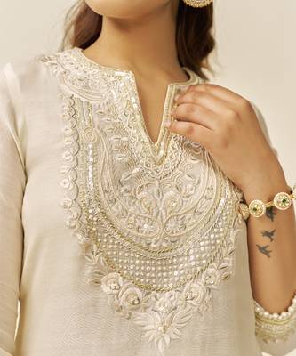 Daisy ivory sara - short kurta with salwar 4