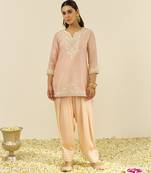 Blush pink sara - short kurta with salwar