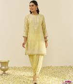 Lemon yellow sara - short kurta with salwar
