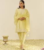 Lemon yellow sara - short kurta with salwar and dupatta