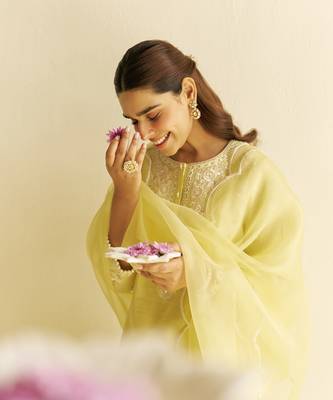 Lemon yellow sara - short kurta with salwar and dupatta 5