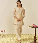 Beige haniya - short kurta with salwar