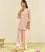 Off rose haniya - short kurta with salwar