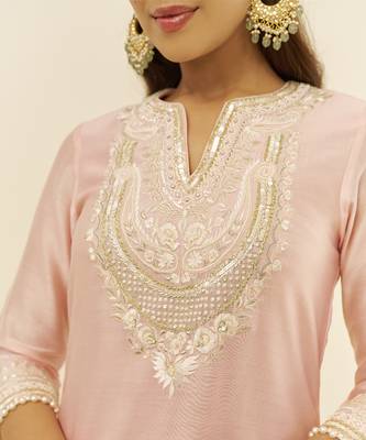 Off rose haniya - short kurta with salwar and dupatta 2