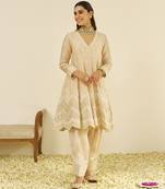 Beige meeram - short anarkali with salwar