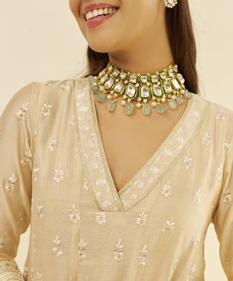 Beige meeram - short anarkali with salwar 3